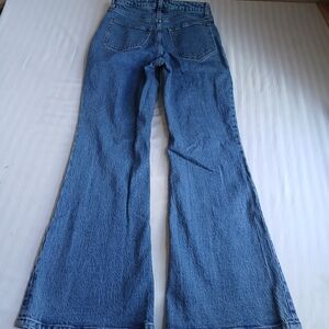 Abercrombie Curve Love Vintage Flare Jeans High Rise Stretch Slit Leg